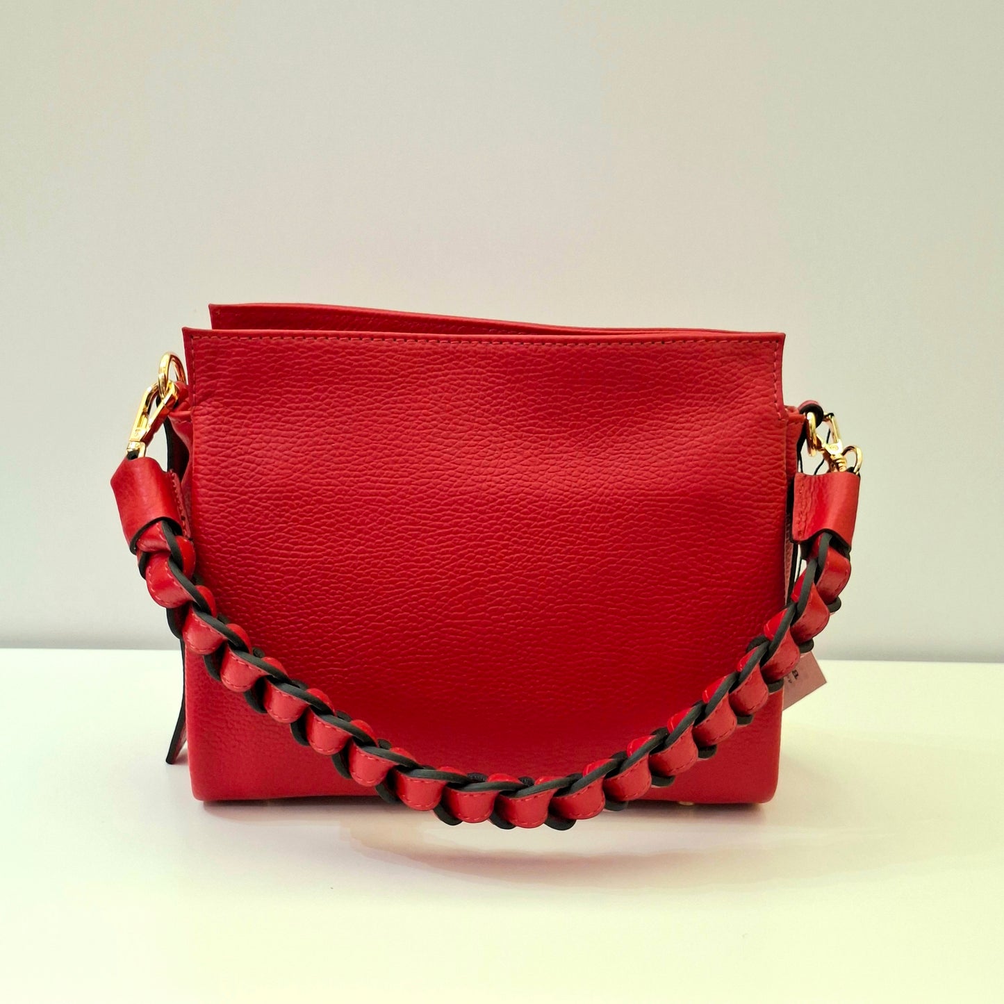 101231Borsa Burano rosso a spalla&tracolla