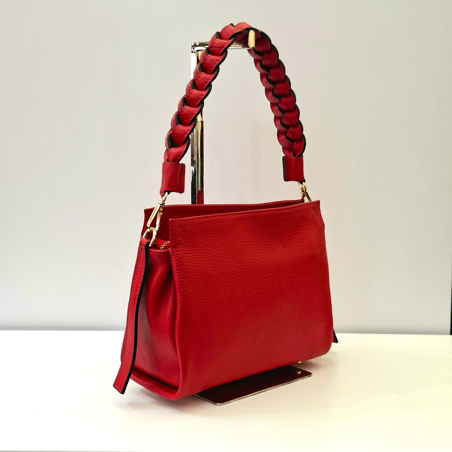 101231Borsa Burano rosso a spalla&tracolla