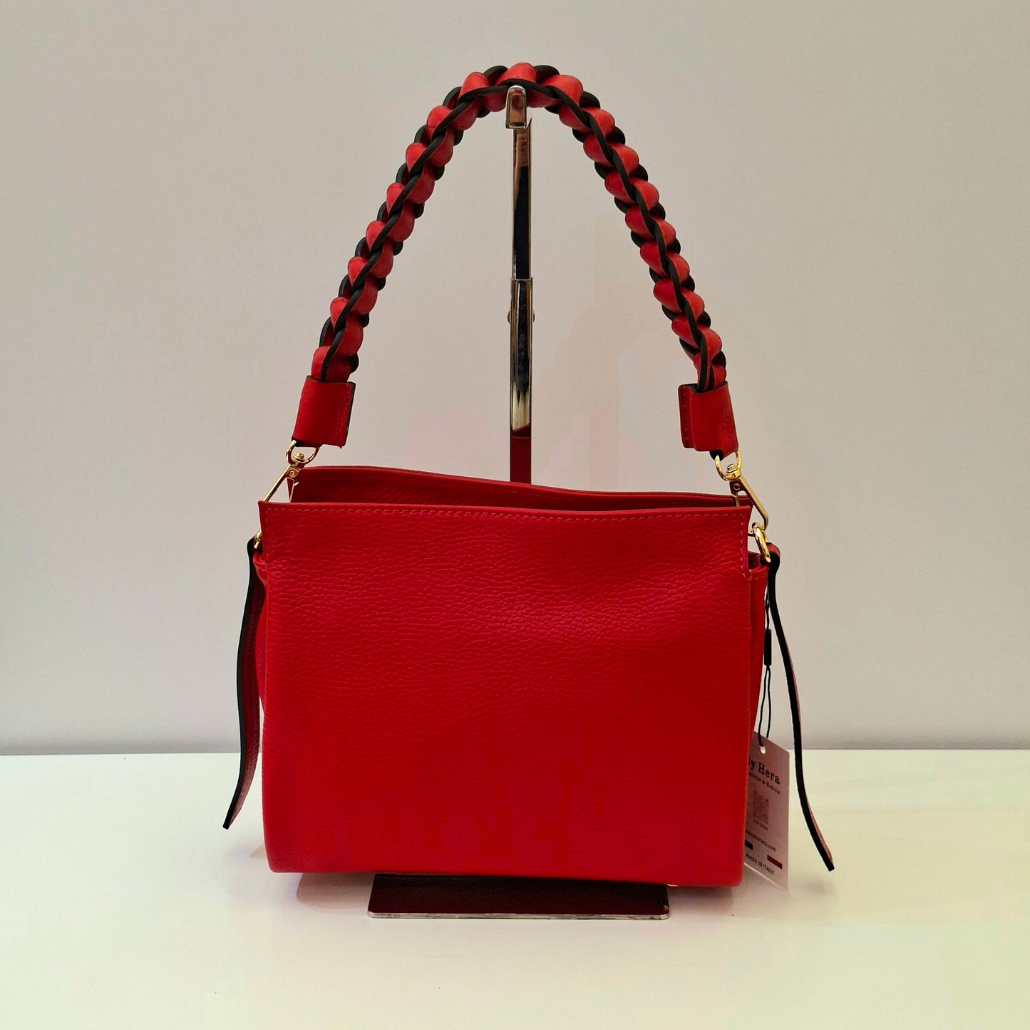 101231Borsa Burano rosso a spalla&tracolla